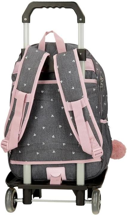 Actual product image Disney Mickey Studs Backpack with Trolley and Decorative Pompon (24.68 l)