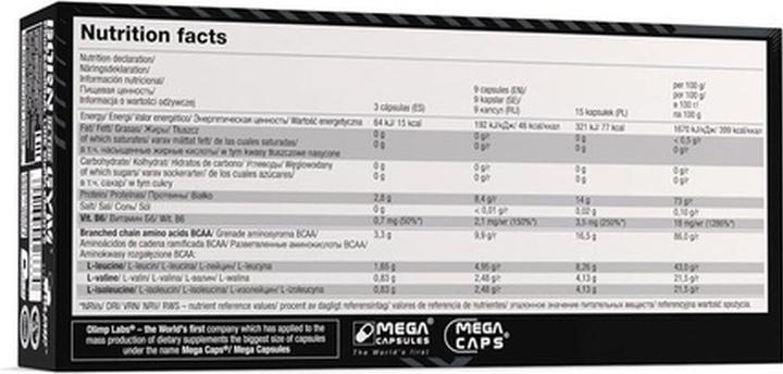 Image du produit Olimp Sport Nutrition Profi BCAA Mega Caps (120 caps, 132g) (120 pièce(s), Capsules, 132 g)