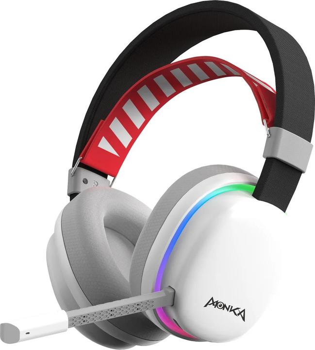 Actual product image Marvo MONKA ECHO headphones with microphone, white, backlit, tri-mode (Wireless)