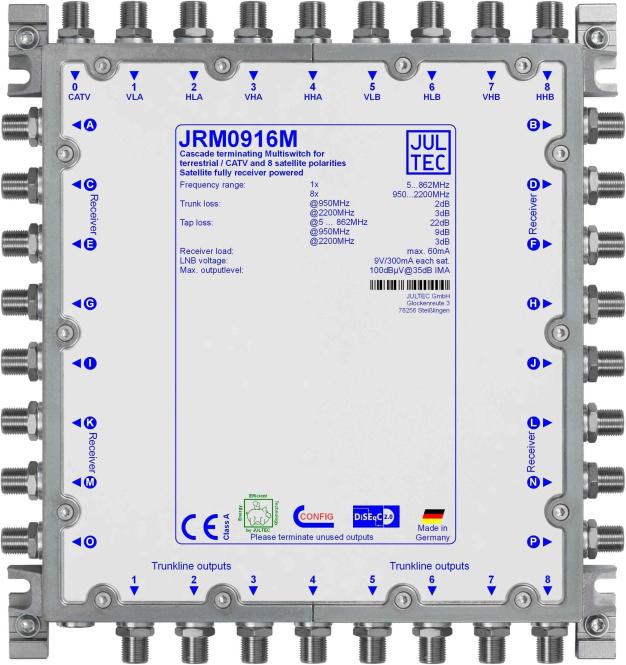 Jultec GmbH Multischalter JRM0916M 9 auf 16 Kaskade (Antennenkabel)