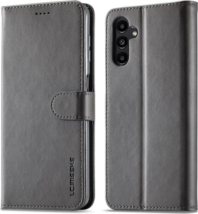LC.Imeeke Galaxy A15 - Leder Etui Hülle grau (Samsung Galaxy A15)