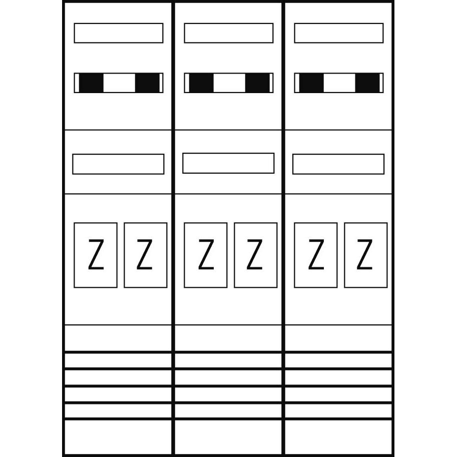 ABN, Verteilerschrank Zubehör, EZ37460 Zählerplatz eHZ 6Z sperrb HS/OKK