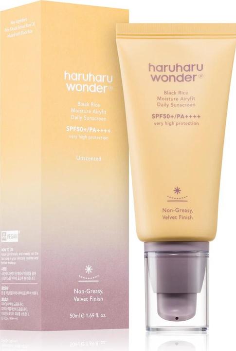 Image du produit Haruharu Wonder Black Rice Moisture Airyfit (Crème solaire, SPF 50, 50 ml, 50 g)