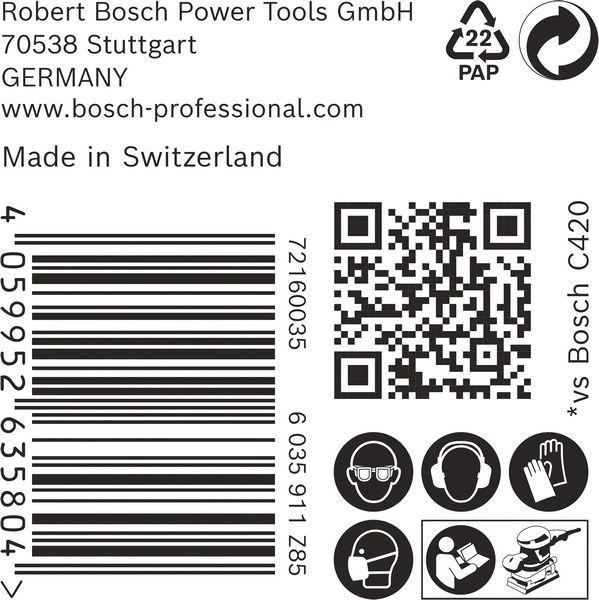 Actual product image Bosch Professional Zubehör EXPERT M480 Abrasive net, 115 x 107 mm, G 240, 50 pieces (K240)