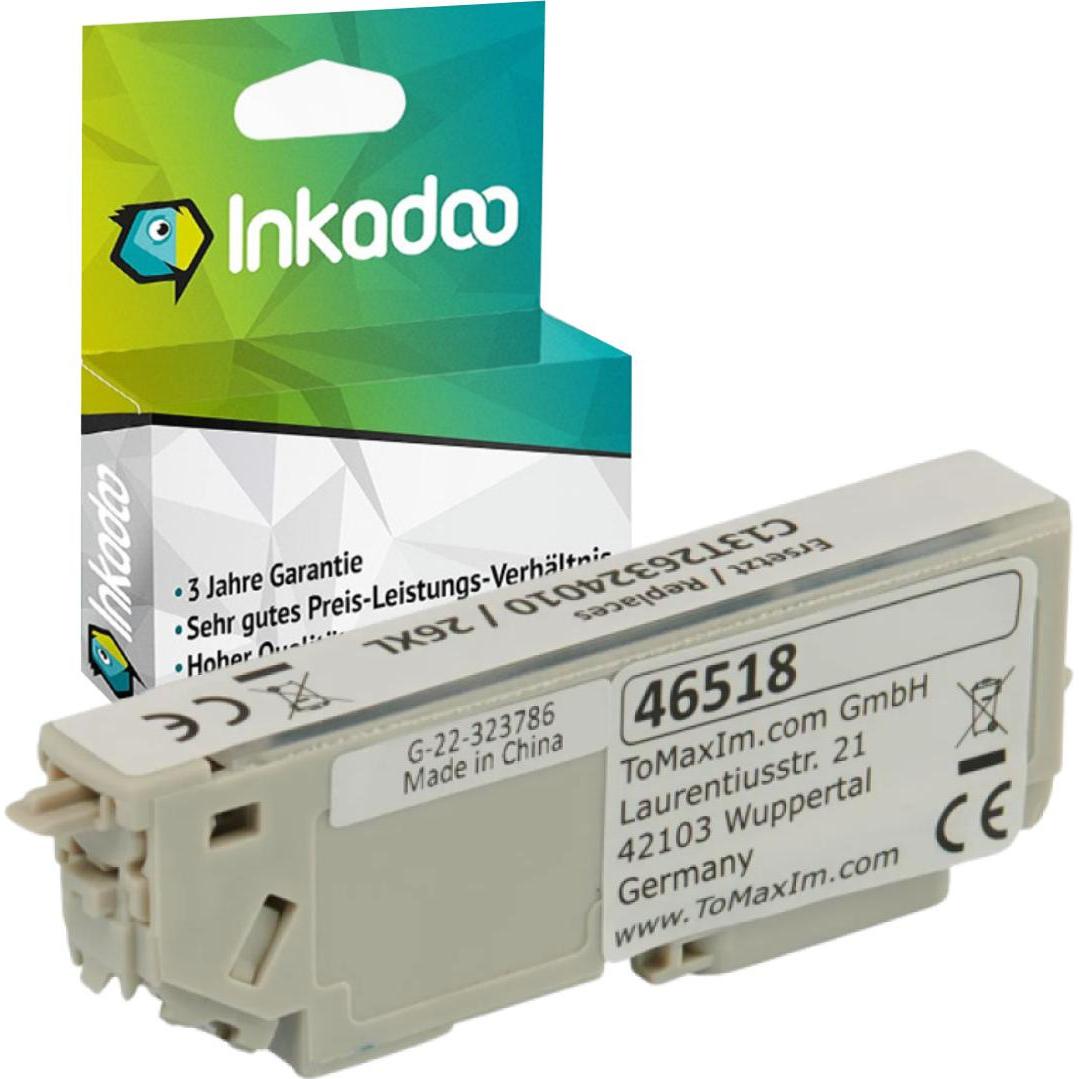 Thumbnail - Inkadoo, Druckerpatrone, Druckerpatronen kompatibel zu Epson C13T26324010 / 26XL Tintenpatrone, cyan Cyan (C)