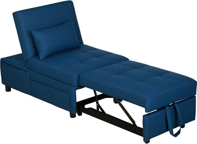 Produktbild Swisshandel24 3-in-1 Schlafsessel mit Bettfunktion, ausziehbares Schlafsofa, Schlafstuhl, bis 150kg, blau