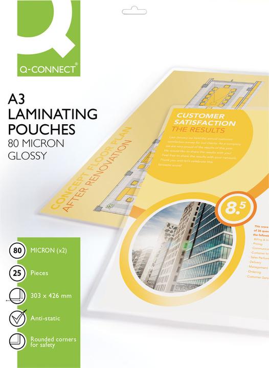 Actual product image Q-Connect Laminating films glossy (A3, 25 pcs., 80 µm)