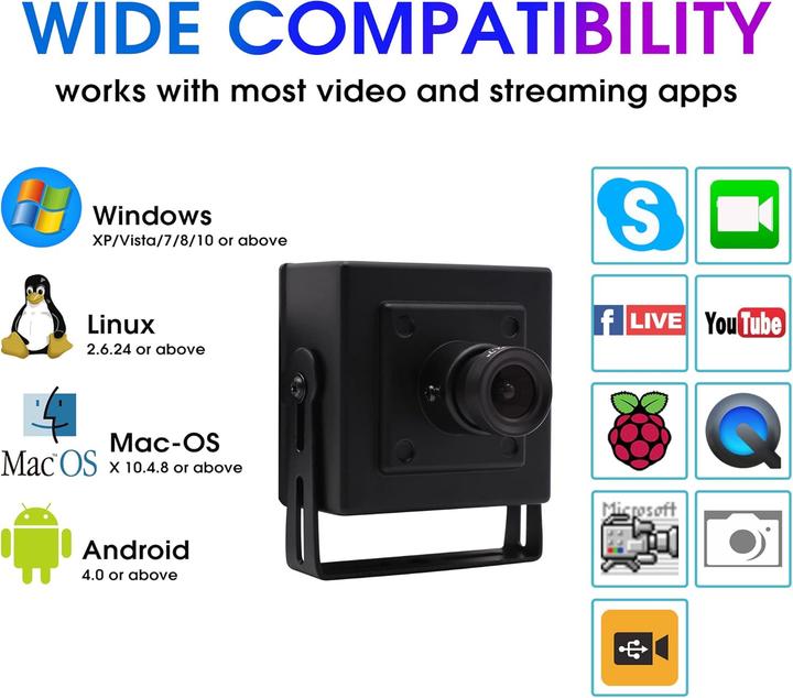 Actual product image ELP USB Kamera USBFHD01M-BL36 mit 3.6mm Objektiv (2 Mpx)