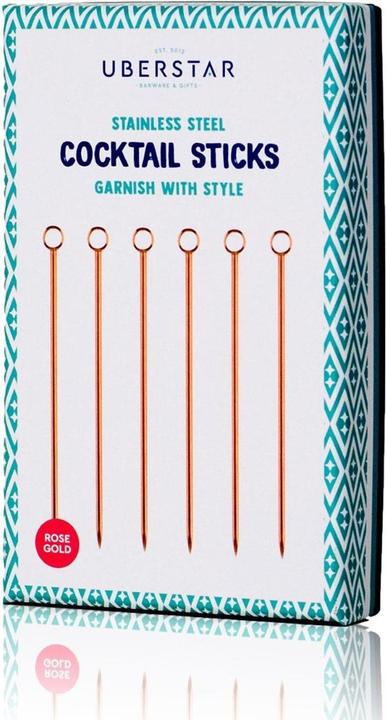 Actual product image Uberstar Cocktail stirrers set of 6 rose gold (Bar spoons + Cocktail stirrers)