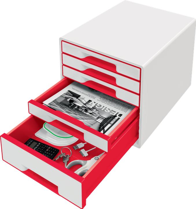 Produktbild Leitz Schubladenbox WOW CUBE weiss/rot (A4+)