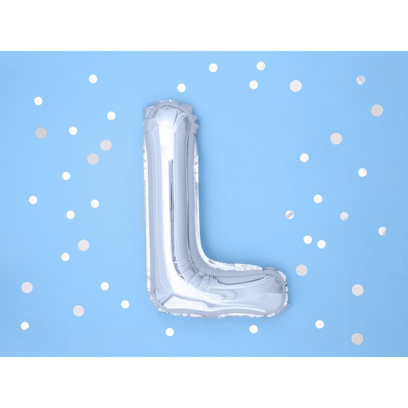 Thumbnail - Partydeco Ballon Brief "L" in Silber