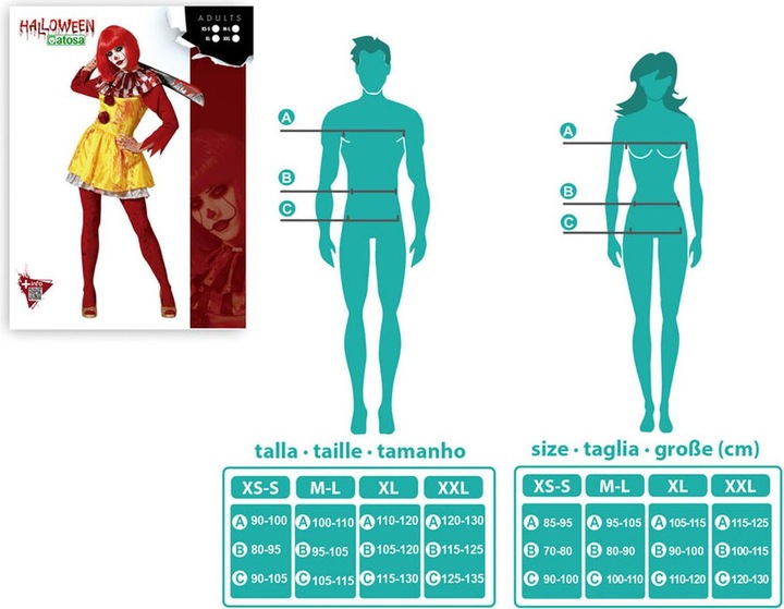 Actual product image Carnival Toys Bloody clown ladies costume (XL)