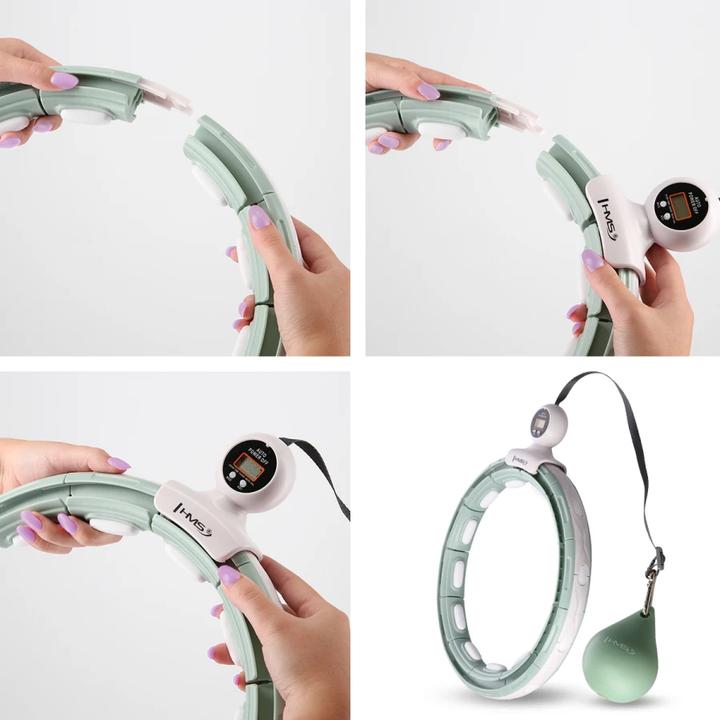 Image du produit HMS Hula Hop HHM15 avec aimant et poids vert + compteur (100 cm, 1500 g)