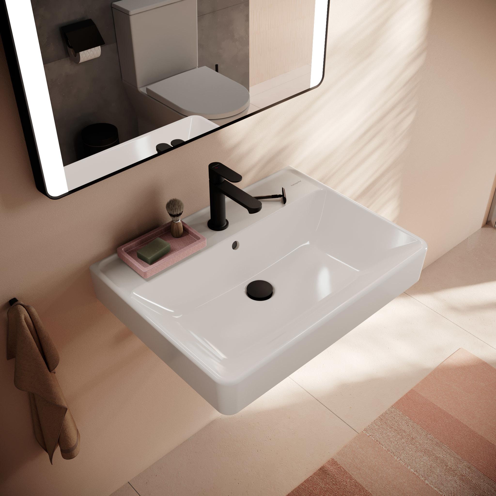 Thumbnail - hansgrohe, Waschbecken, Xanuia Q Waschtisch, 1 Hahnloch, mit Überlauf, 650x480mm, weiss