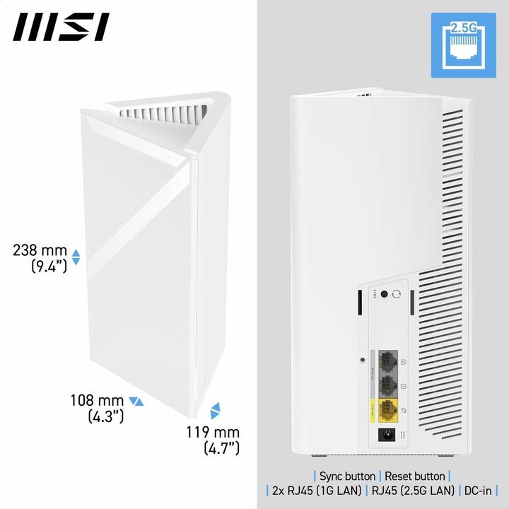 Image du produit MSI Roamii Be Lite Wifi 7 Mesh System 2 Pack