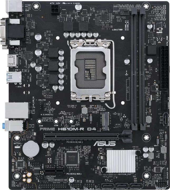 Produktbild ASUS Mainboard||Intel H610|LGA1700|Micro-ATX|Speicher DDR4 (LGA 1700, Intel H610, mATX)
