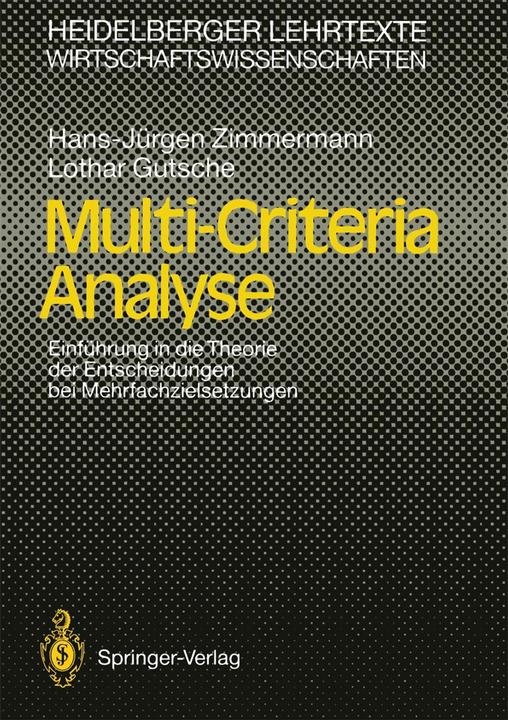 Produktbild Multi-Criteria Analyse (Deutsch, 1991)
