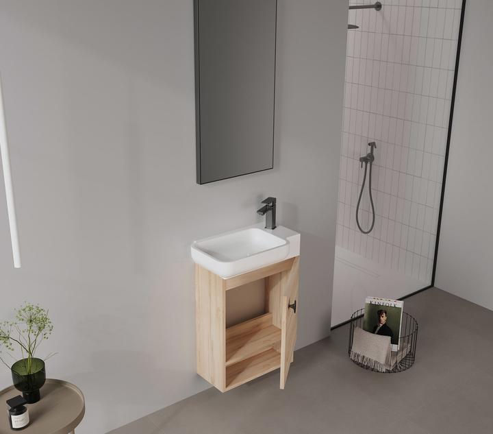 Produktbild Homitis Begonya 55 Bathroom Cabinet With Sink & Mirror Set (2 Pieces)