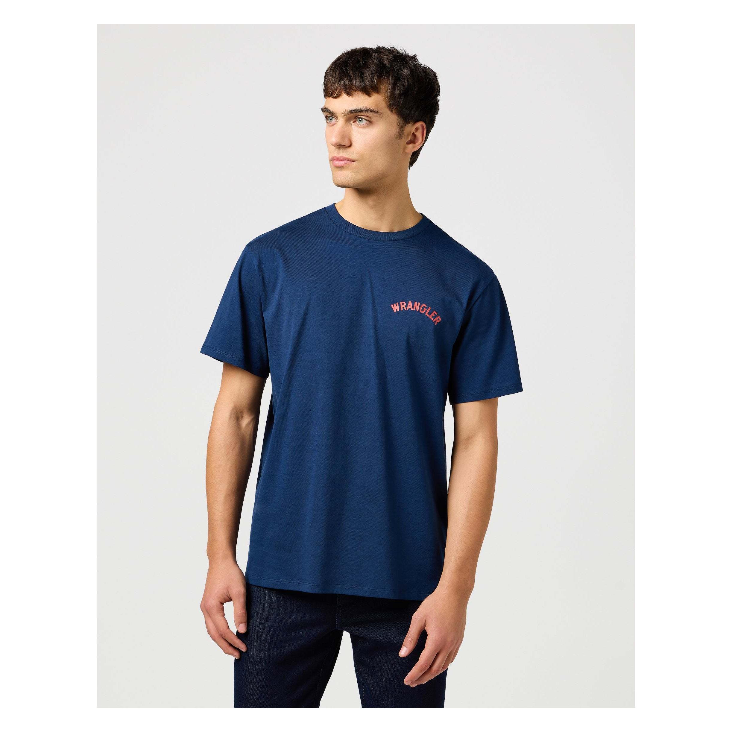 Wrangler, Herren, Shirts, T-Shirt Graphic Tee, Blau, (L)