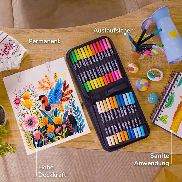 Image du produit Zenacolor Set de stylos acryliques (48 x)