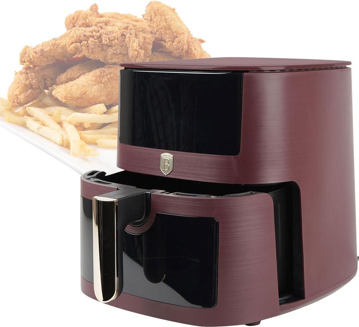 Actual product image BerlingerHaus Hot air fryer with 8 cooking programmes and keep warm function, 8l, bordeaux