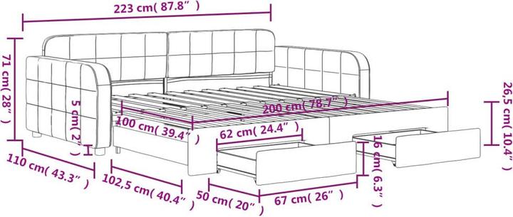 Produktbild vidaXL ausziehbares Tagesbett