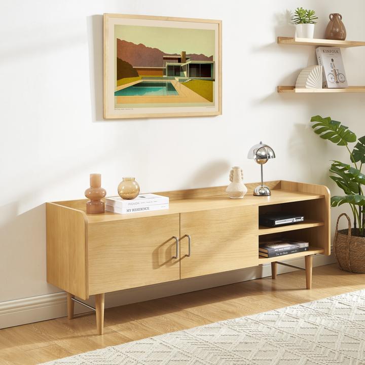 Actual product image Sorelh TV - Möbel TWIGGY Eiche Furnier 57cm (150 x 41.50 x 57.50 cm)