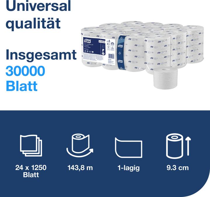 Produktbild Tork Toilettenpapier T7-System 472620 Anzahl der Lagen: 1 lagig 24 St. (24 Stk.)