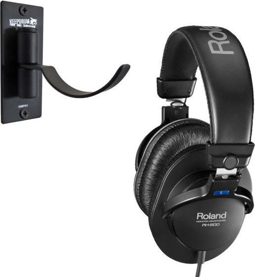 Actual product image Roland RH-200 headphones black with wall bracket (NC, Cable)