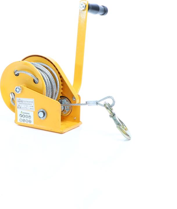 Actual product image Wiltec Manual Hand Wire Winch with 540kg Tensile Force 10m Rope Length 4:2:1 Gear Brake Car Boat Trailer