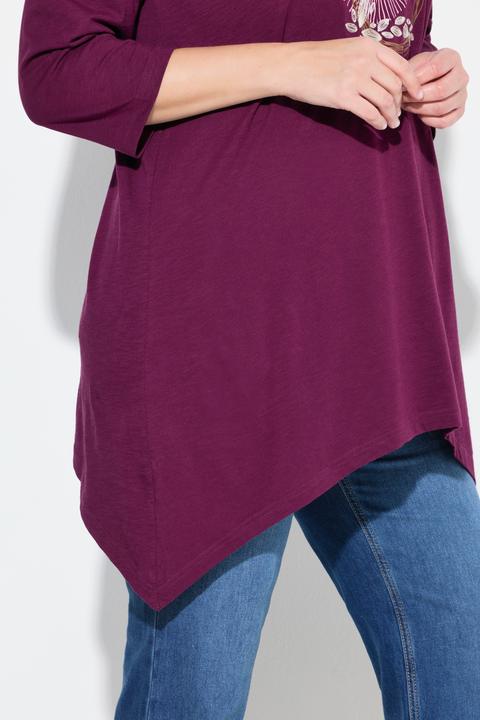 Produktbild Ulla Popken Shirt, Stickerei, V-Ausschnitt, 3/4-Arm (50, 52)