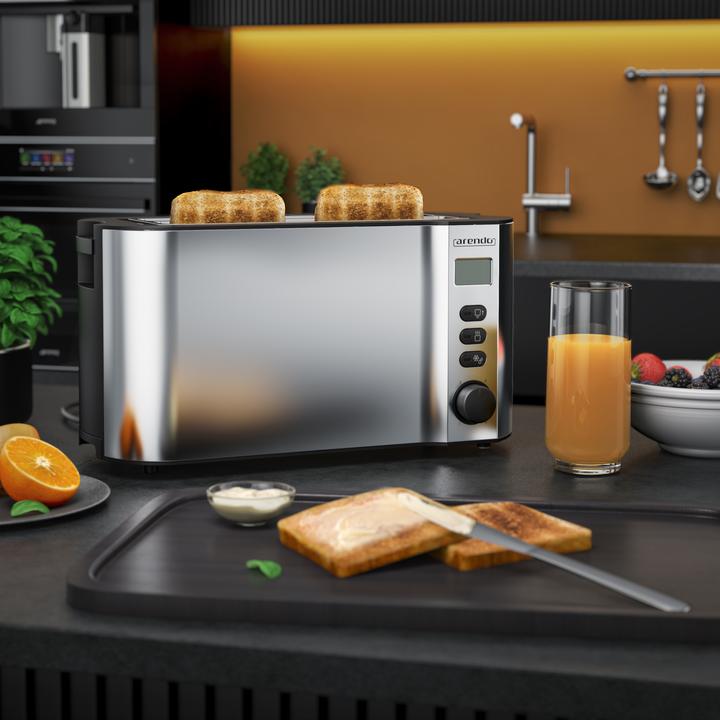 Image du produit Arendo Ensemble petit-déjeuner, grille-pain 4 tranches avec grille à brioches et cuiseur à oeufs pour 7