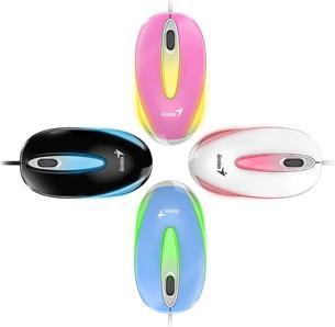 Actual product image Genius DX-Mini Optical wired mouse with blue RGB backlight / 1000 dpi / USB (Cable)