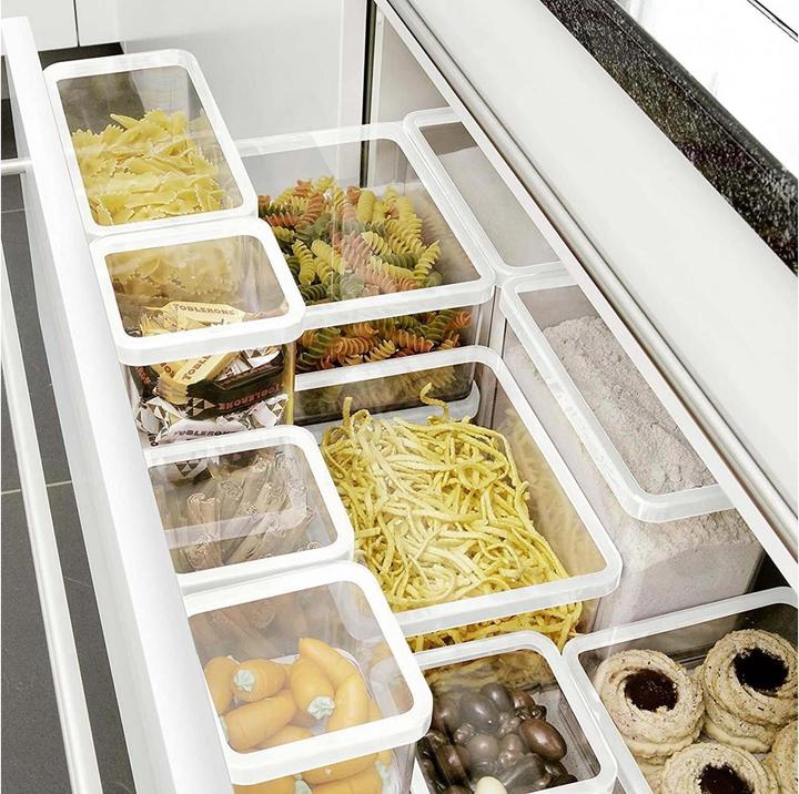 Image du produit Rotho Vorratsdose Loft 5-teilig, 4.2 l, Transparent/Weiss (4.20 l)