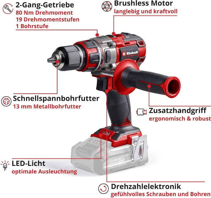 Immagine prodotto Einhell TP-CD 18/80 Li BL-Solo (Batteria ricaricabile)