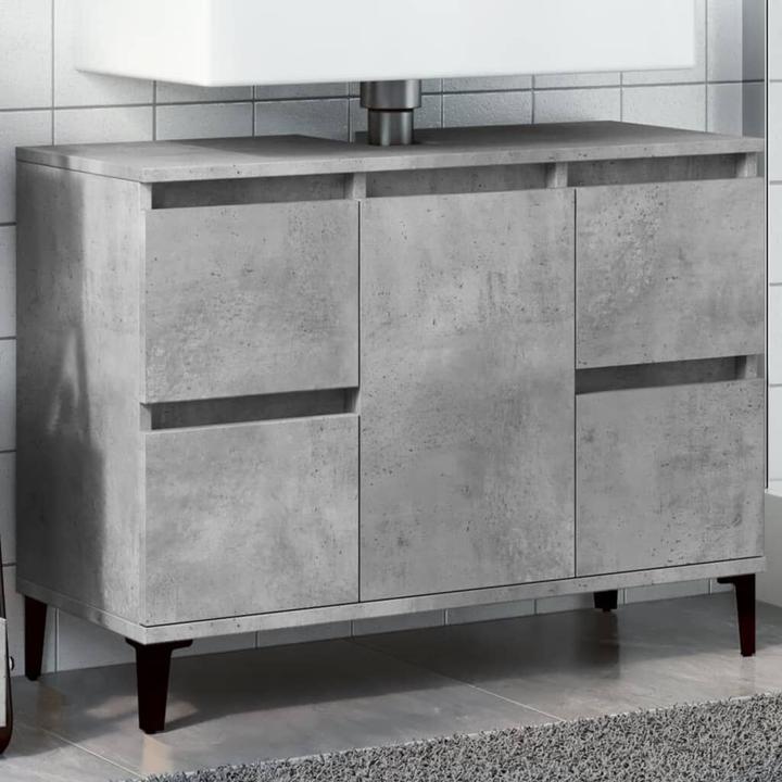 Produktbild VidaXL Waschbeckenunterschrank Unterschrank Badschrank Betongrau Holzwerkstoff (80 x 33 x 60 cm)