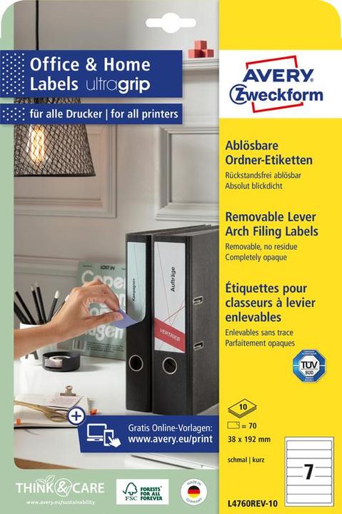 Actual product image Avery Folder labels, removable, home office, small pack