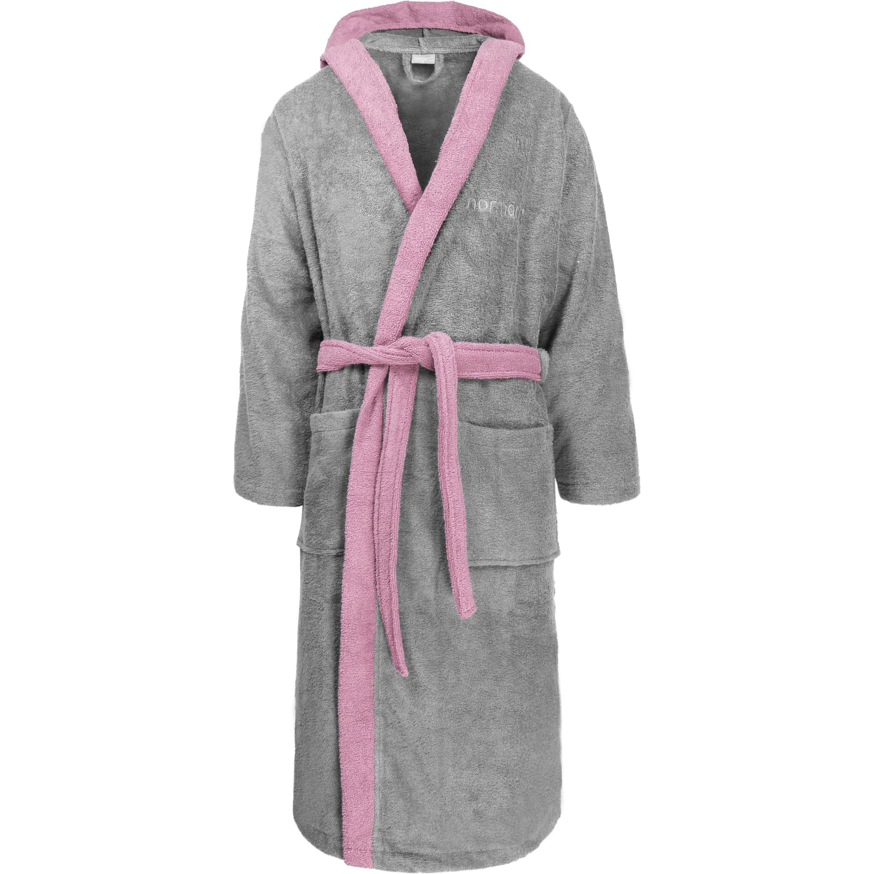 Normani, Bademantel, Damen Baumwoll-Bademantel mit Frottee, zweifarbig - OEKO-TEX 100 (XXL)
