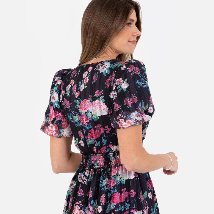 Image du produit Lovedrobe Robe midi imprimée florale à col en V (46)