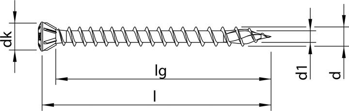 Image du produit Heco TOPIX-plus Vis pour planches Tête fraisée bombée avec nervures de fraisage TX Filetage complet (200 Vis par pièce)