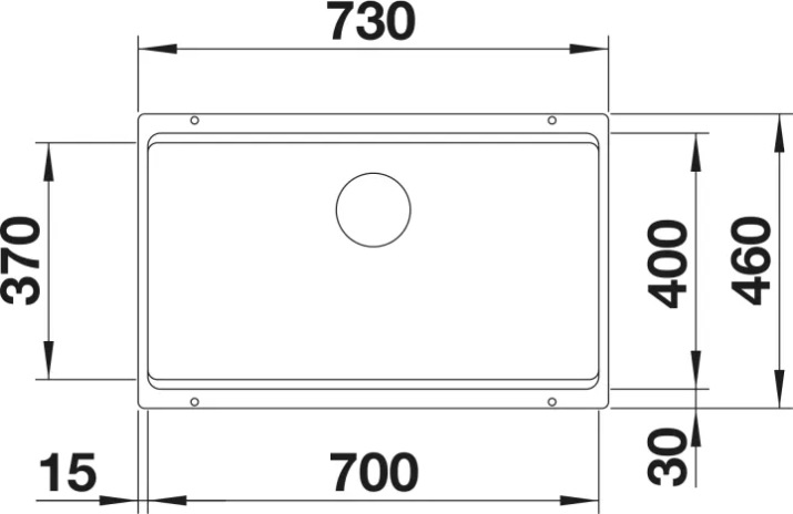 Actual product image Blanco Etagon 700-U (Top-mounted sink, 46 cm, 73 cm)