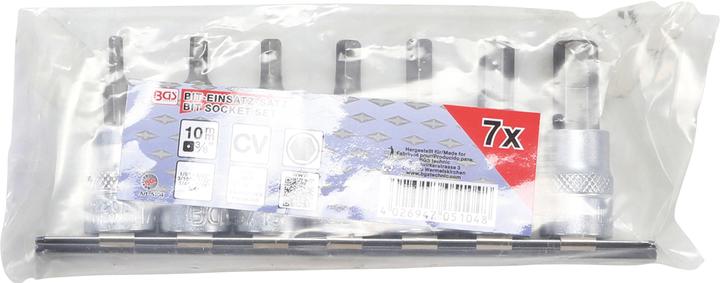 Produktbild BGS Bit-Einsatz-Satz 10 mm (3/8") Innensechskant 1/8" - 3/8" Zollgrössen 7-tlg. (10 mm (3/8"), 12,5 mm (1/2"), 1/8)