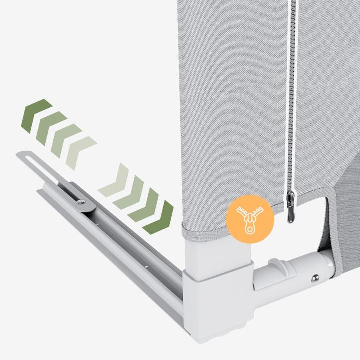 Image du produit Tulano Sicherheitsgeländer für Bett 180cm Abdeckung 48 Weiss-Grau