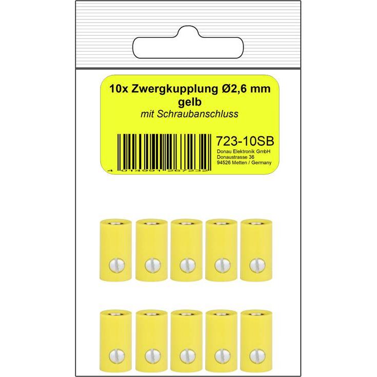 Donau 10 ZWERGKUPPLUNG 2,6mm gelb, Elektronikkabel + Stecker, Gelb