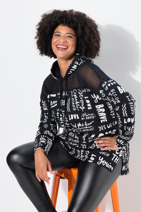 Image du produit Angel of Style Long-Hoodie, oversized, Wording-Muster, Kapuze (46)
