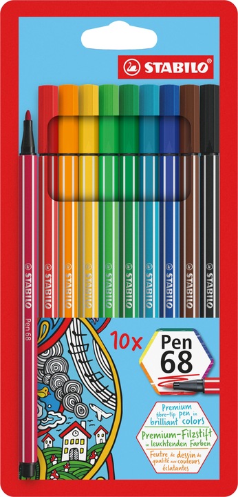 Produktbild STABILO Pen 68 Premium-Filzstift (Mehrfarbig, 10 x)