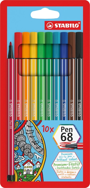 Produktbild STABILO Pen 68 Premium-Filzstift (Mehrfarbig, 10 x)