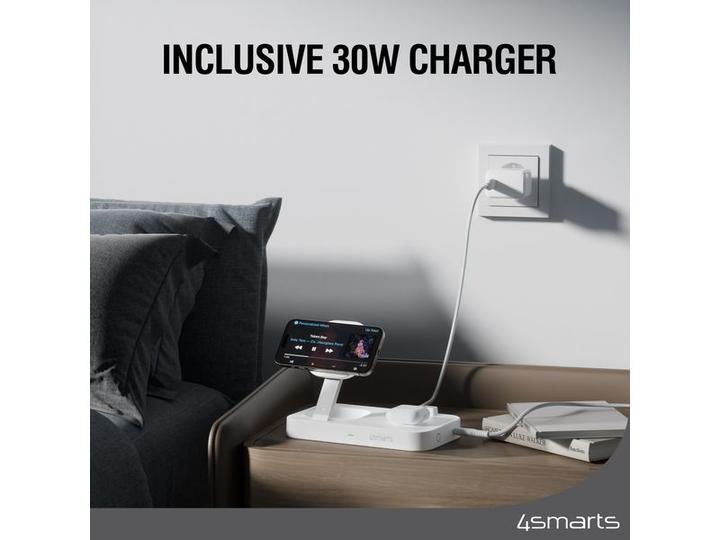 Productafbeelding 4smarts Qi2 laadstation Trident wit (25 W)