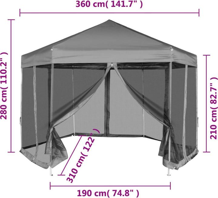 Produktbild vidaXL Partyzelt (360 cm, 310 cm)