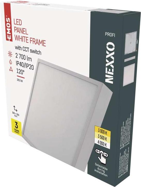 Actual product image Emos Surface-mounted LED light NEXXO, square, white, 28.5W, with CCT change (2700 lm)